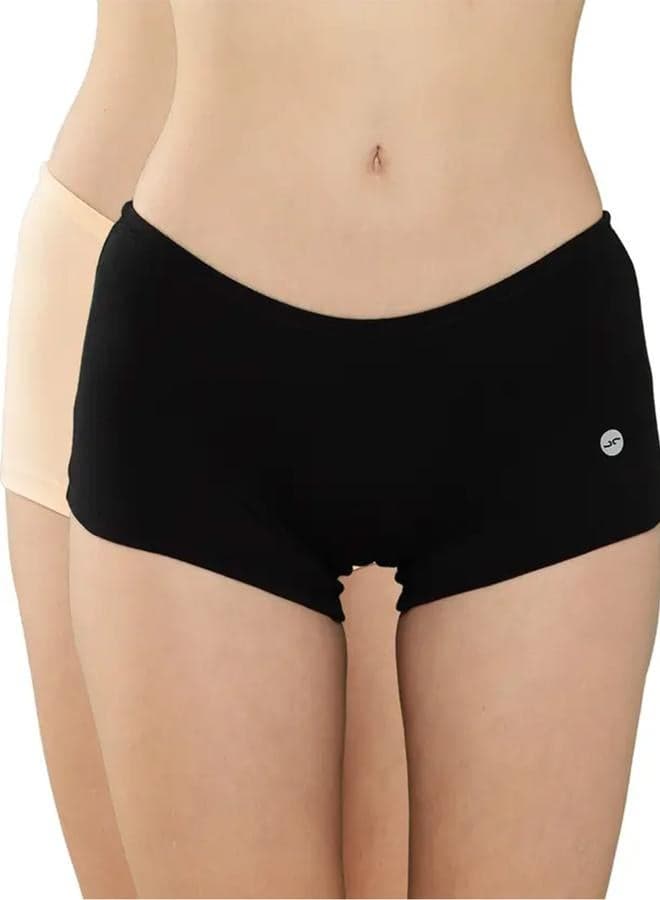 Leading Lady Pack of 2 Solid Cotton Boyshorts - Image 1