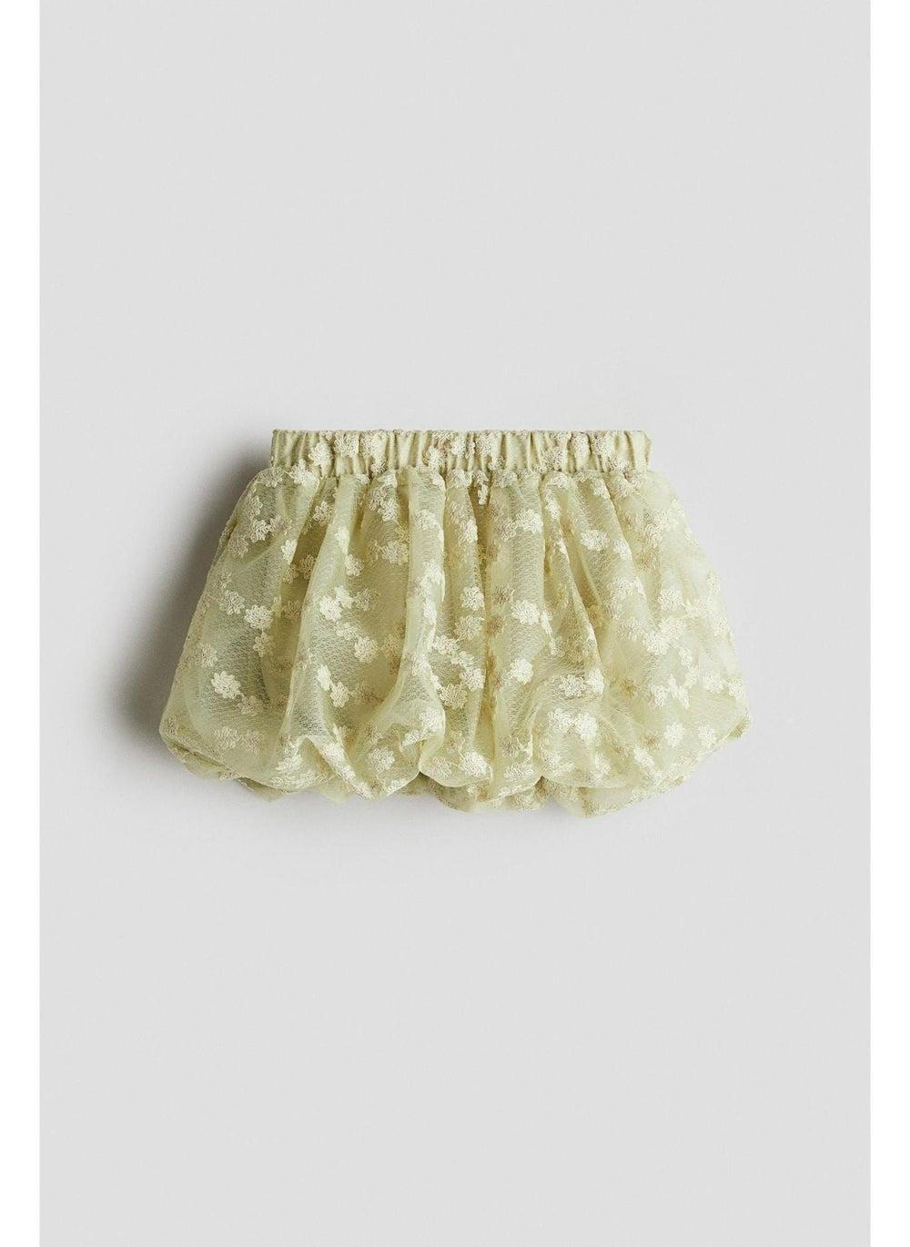 Girls Tulle Balloon Skirt with Embroidered Pattern - Image 1