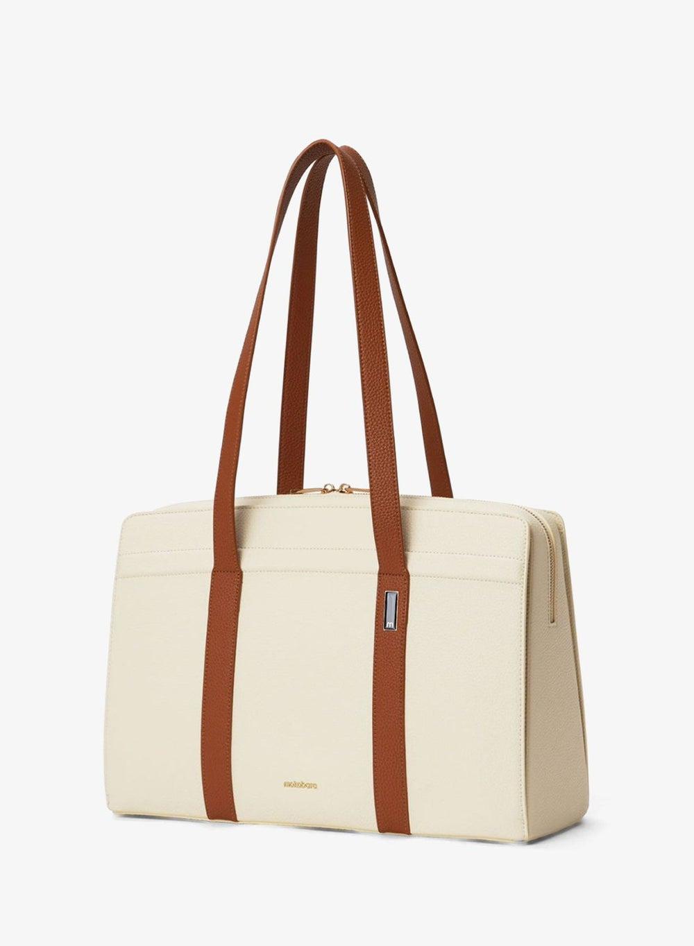 Celeste Vegan Leather Tote Bag Coconut Cream 2.0 - Image 1