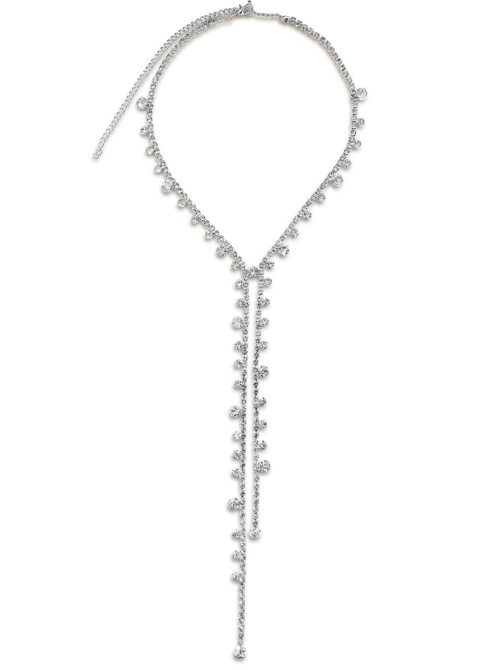 Crystal Studded Sautoir Necklace - Image 1