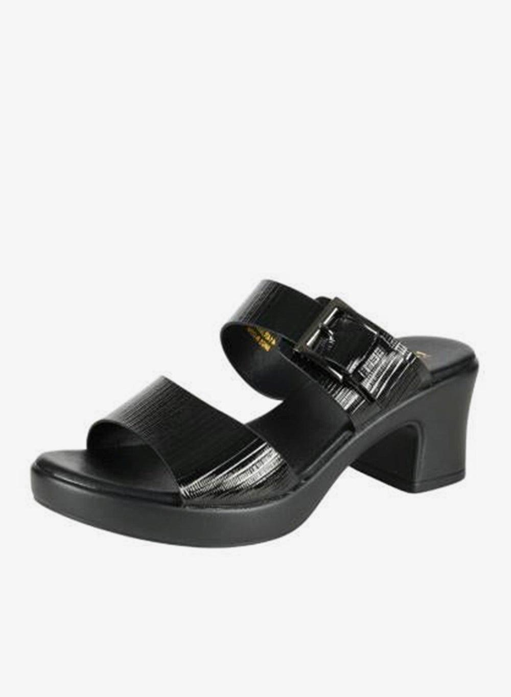 092-2994 Michelle Morgan Black Block Heel Sandals - Image 1