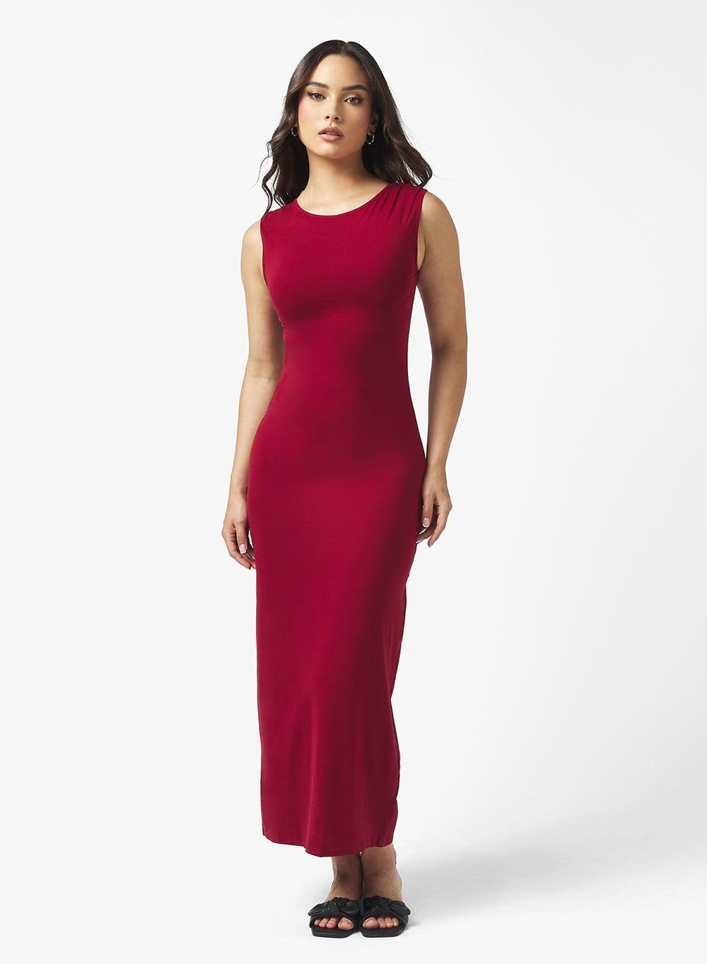 Sleeveless Knitted Bodycon Maxi Dress - Image 1