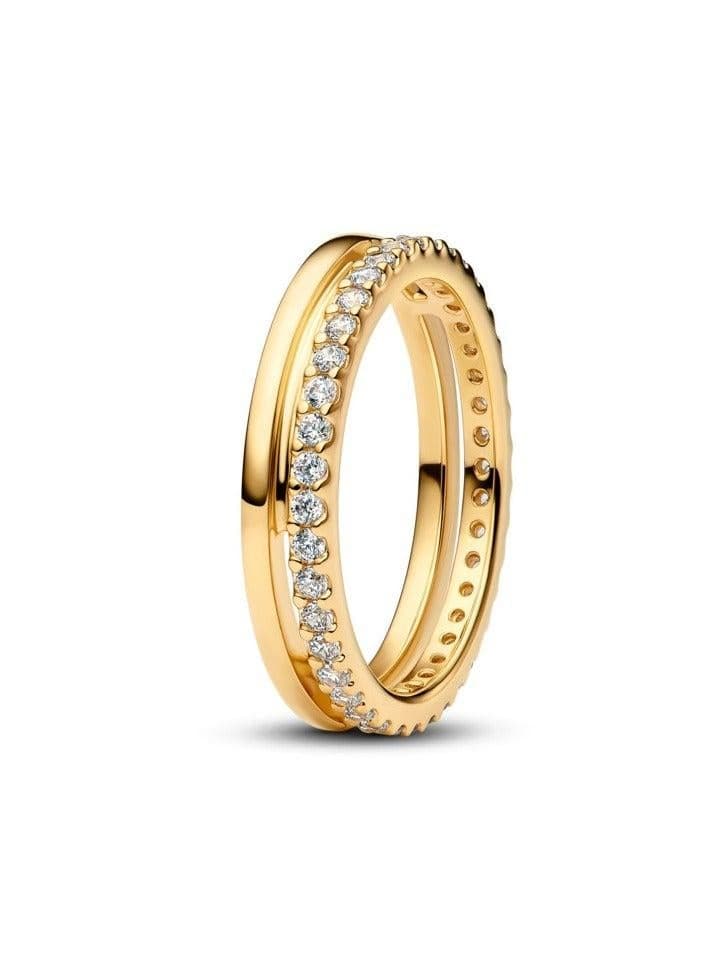 Double Band Pavé Ring - Image 1