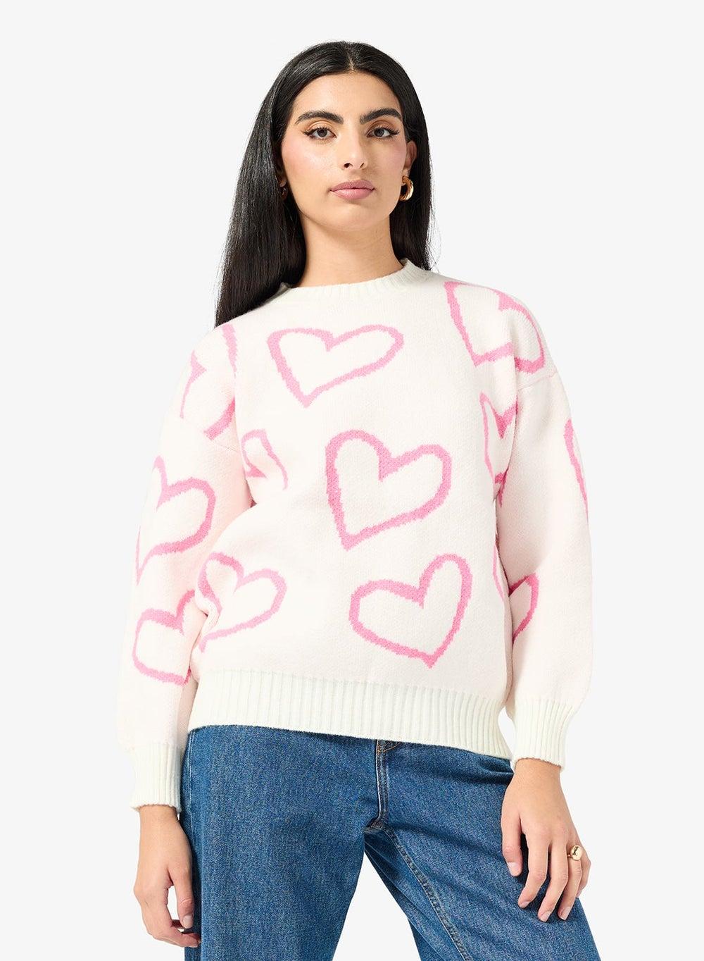 Sweater With Heart Print - Image 1
