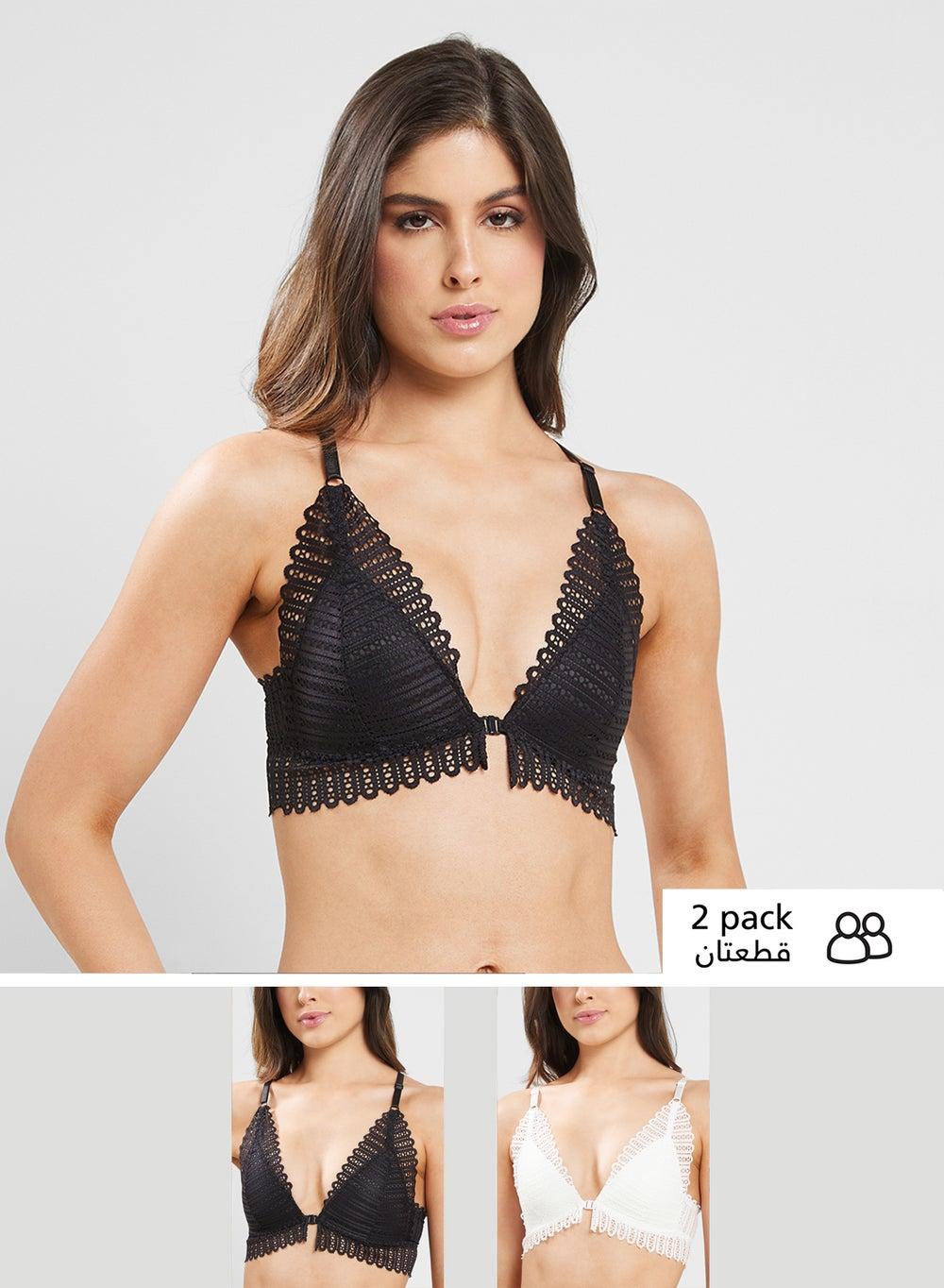 2 Pack Front Closure Lace Bras - Image 1