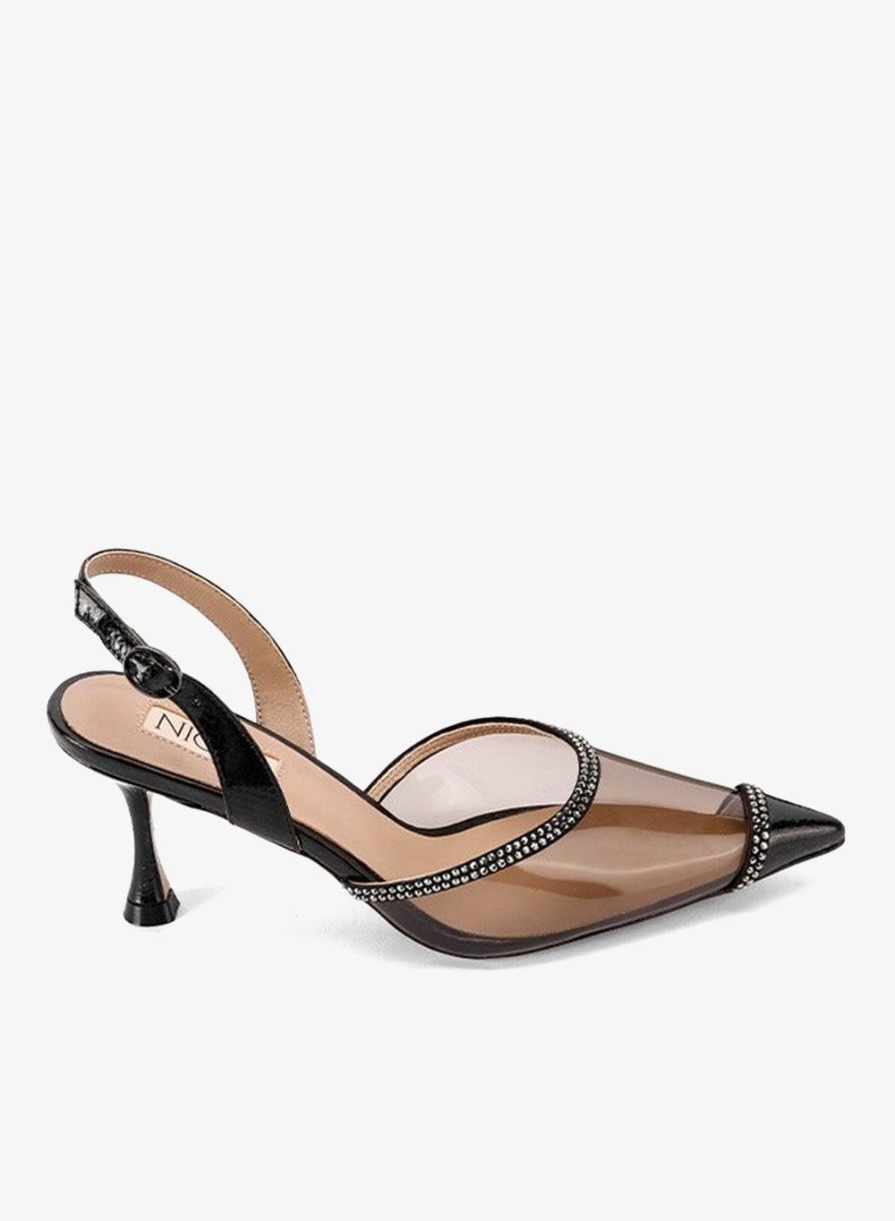 GINEVRA Crystal Bow Glossy Glass Pumps - Image 1