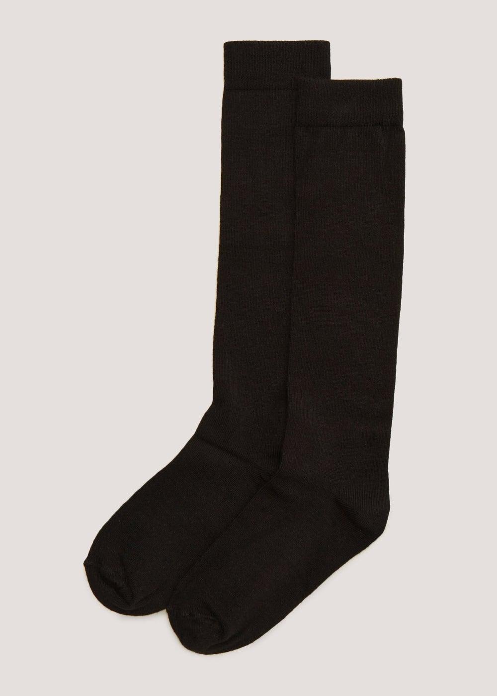 2 Pack Black Knee-Length Socks - Image 1