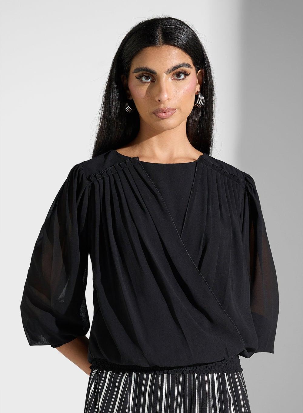 Long Sleeve Polyester Modest Blouse for Women - Image 1