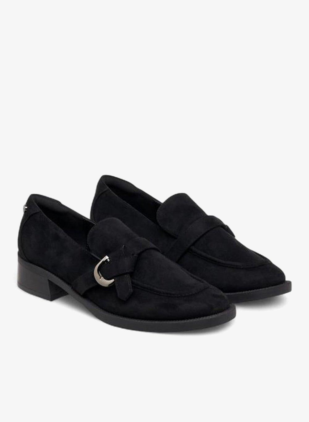 Women's Buckle Detail Block Heel Loafers - Image 1