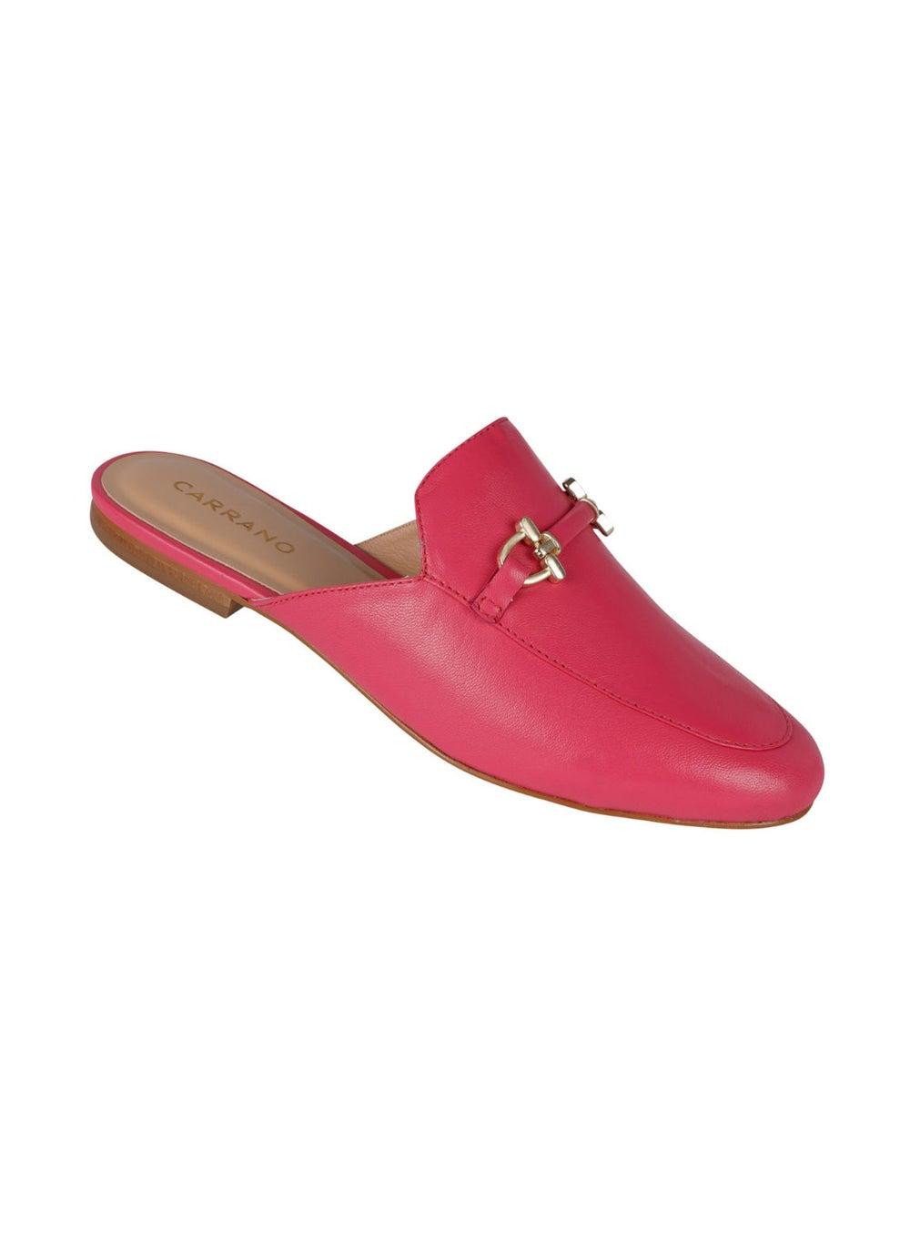 Carrano Ladies Flat Leather Mule 199019D with Chain Detail - Image 1