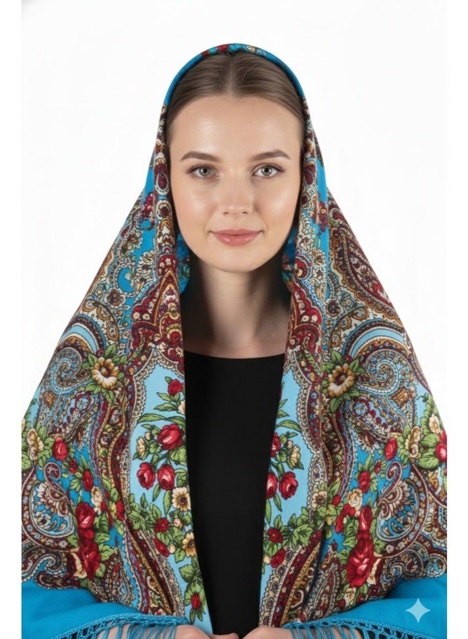 Alesya Women's Eastern European Cotton Tassel Shawl - Image 1