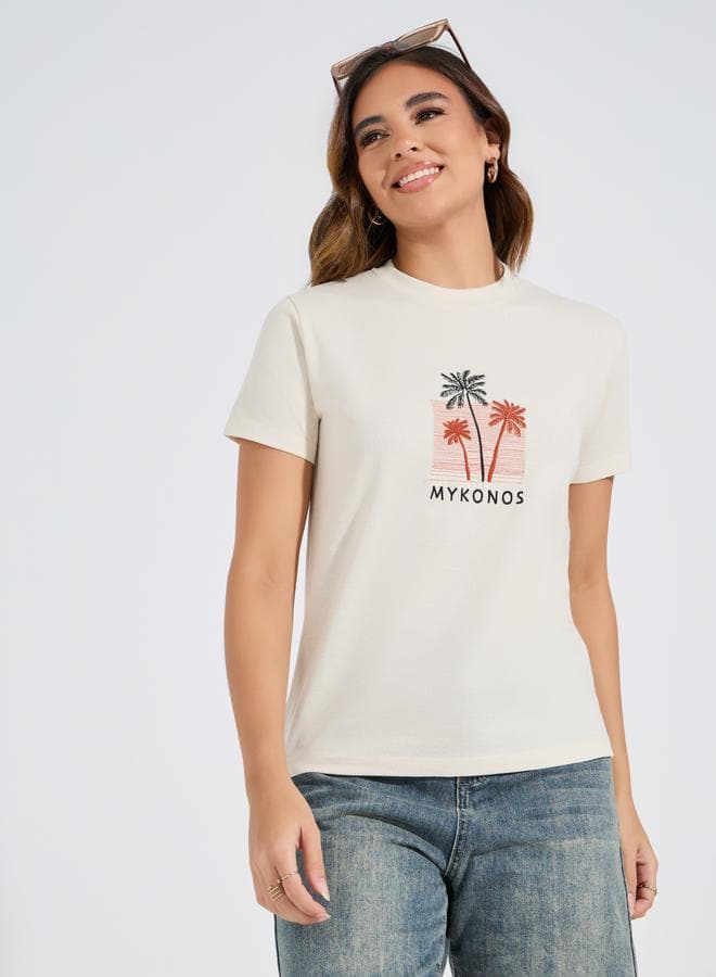 Regular Fit Embroidery Detail T-Shirt - Image 1