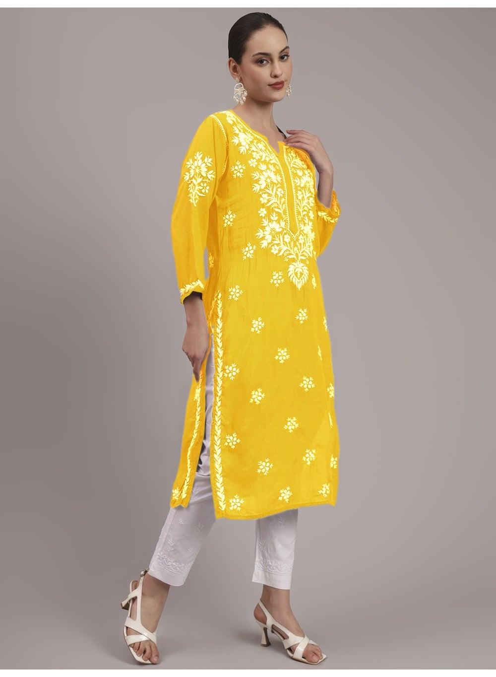 Hand Embroidered Chikankari Modal Kurta AL4059 - Image 1