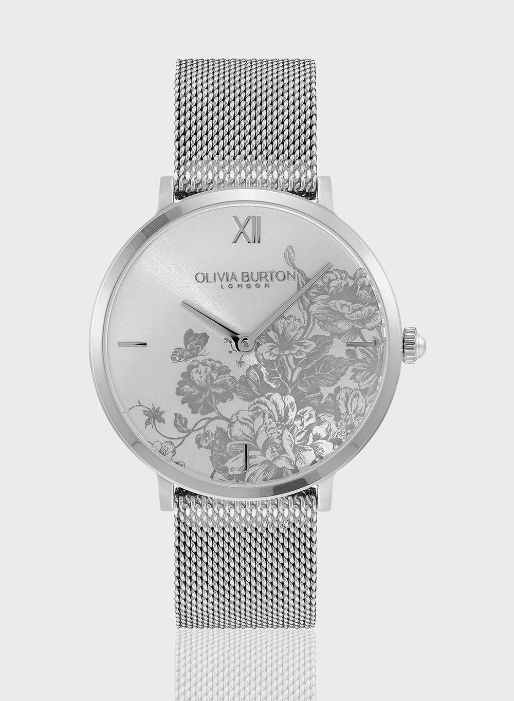 Floral Blooms Analogue Watch Steel Bracelet 24000115 - Image 1