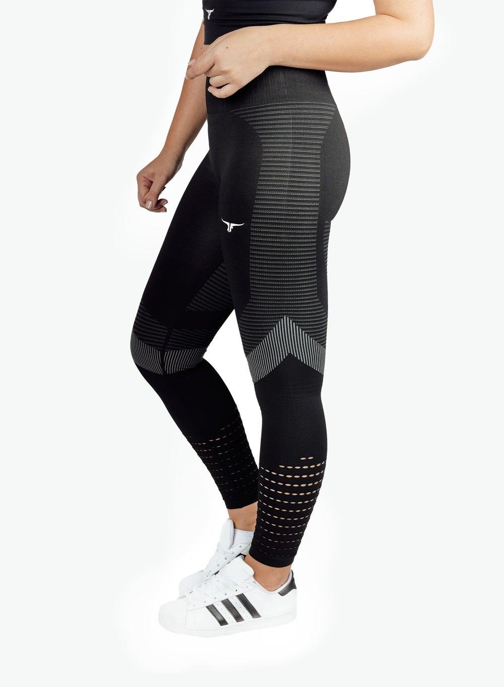 SpinFit High Waist Hollow Black Leggings - Image 1