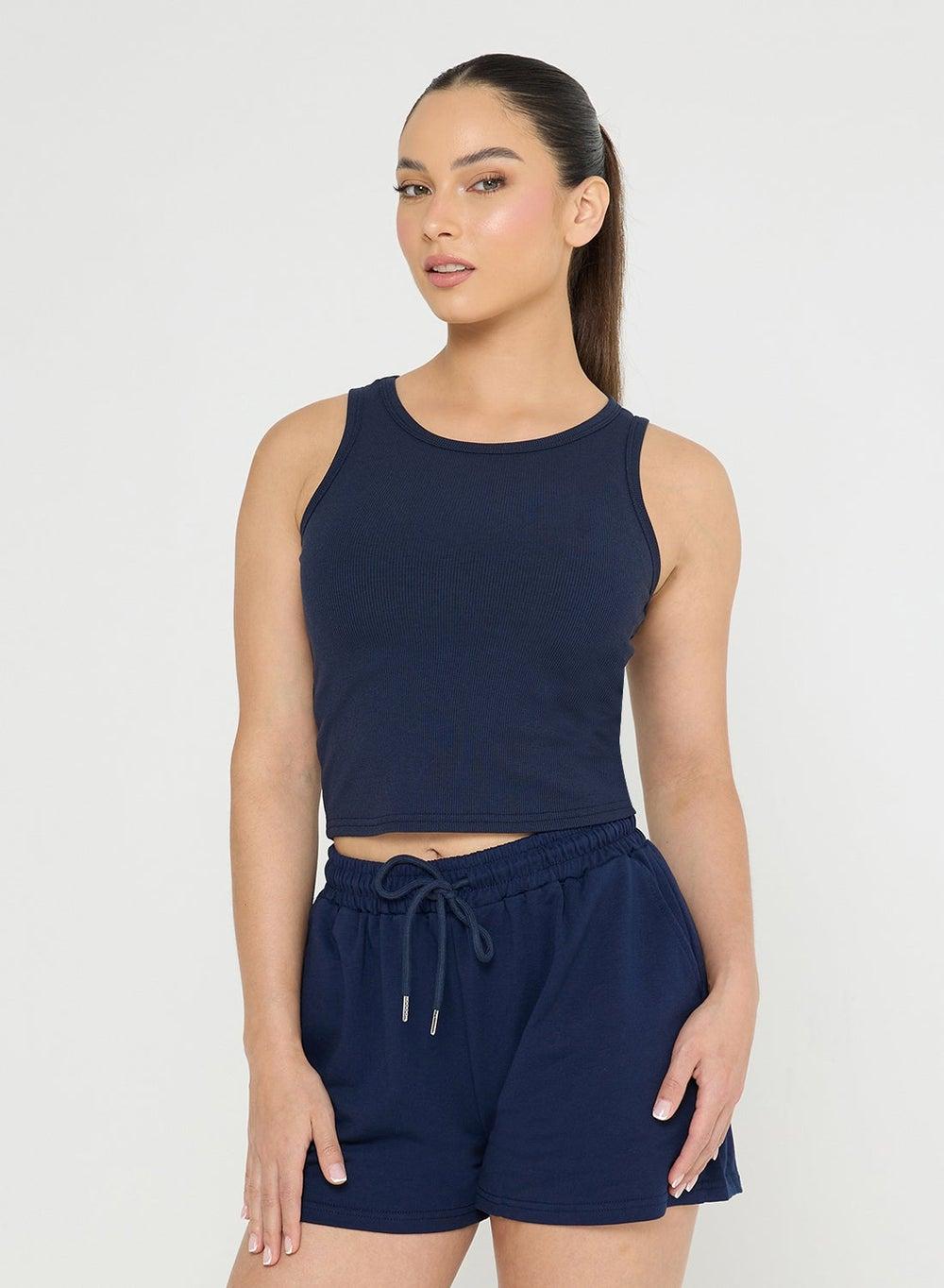 Solid Ribbed Tank Top - Image 1