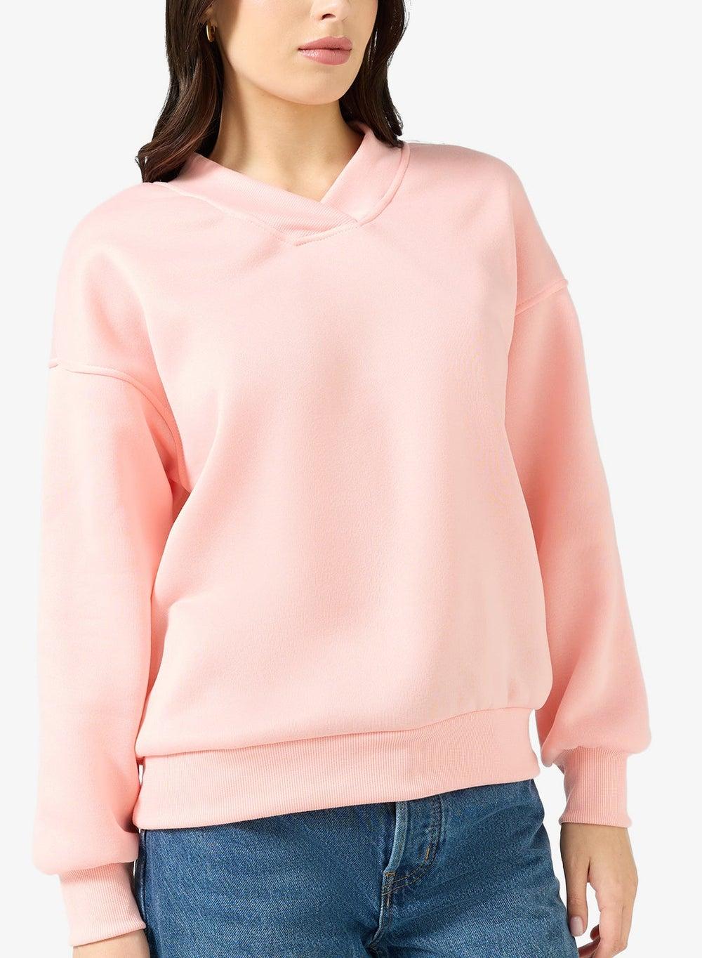 Soft Touch V Neck Oversize Sweatshirt - Image 1