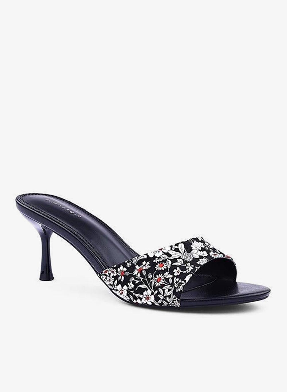 Women’s Floral Printed Stiletto Heeled Sandals - Image 1