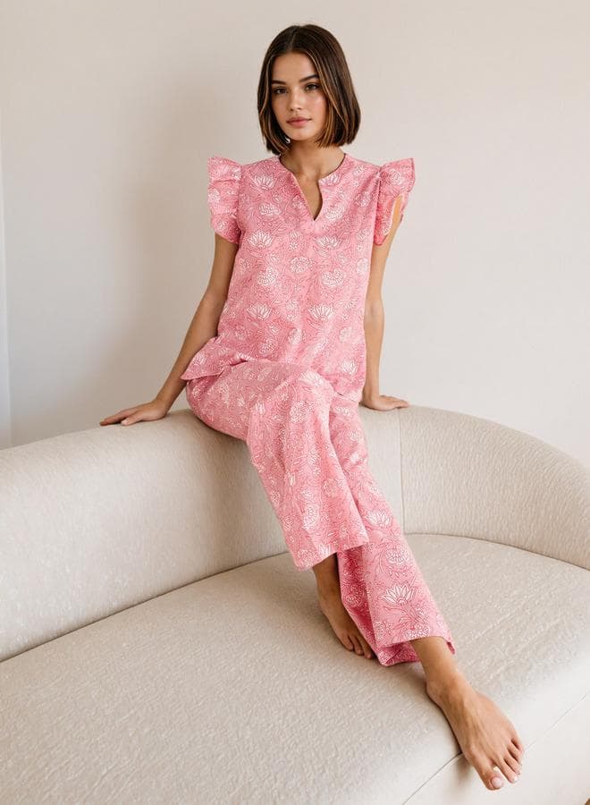 Printed Cotton Pyjama Set for Women - Image 1