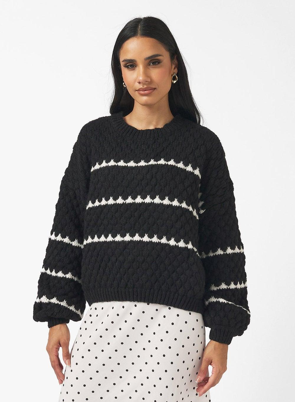 Textured Monochrome Sweater - Image 1