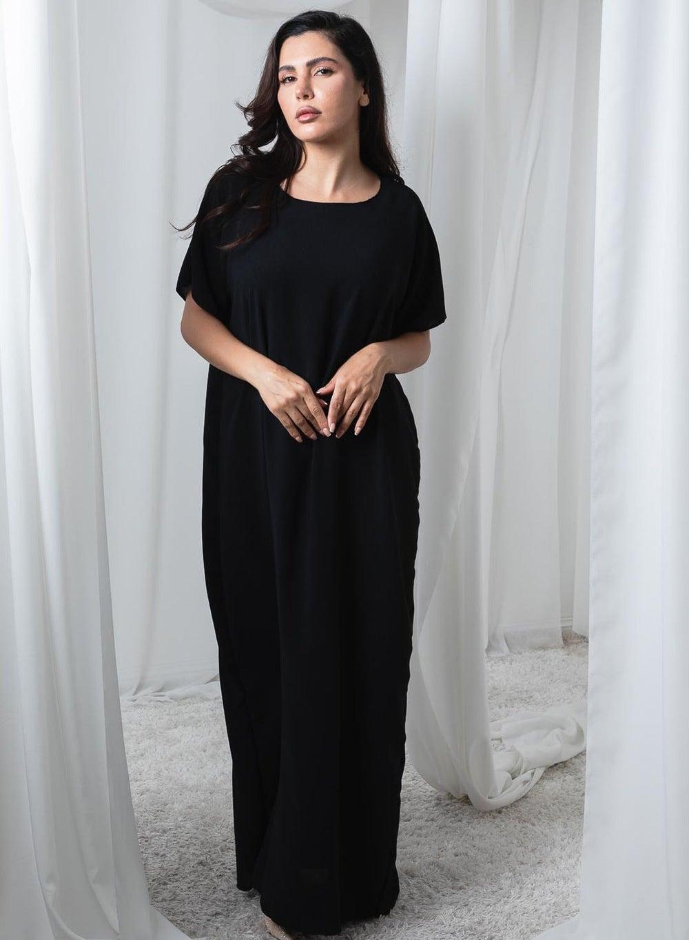 Black CEY Fabric Inner Slip Dress for Abaya - Image 1