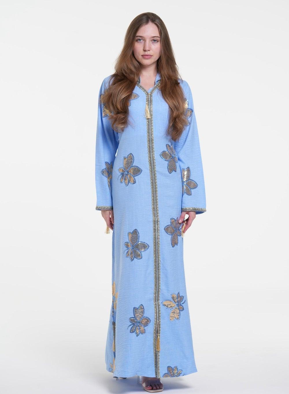 Long Sleeve Jalabiya Dress for Women - Image 1