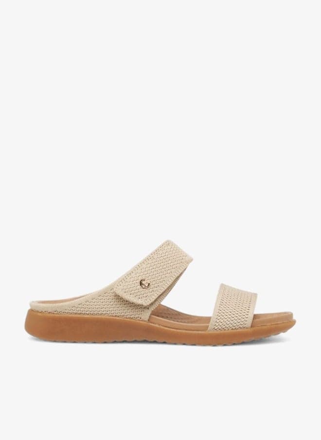 Textured Slip-On Comfort Flat Sandals - Image 1
