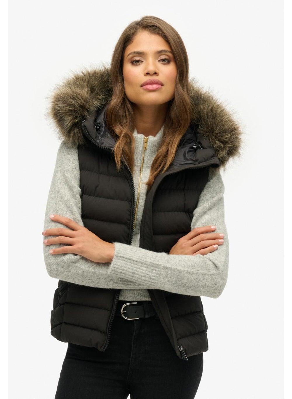 Fuji Faux Fur Hooded Gilet - Image 1