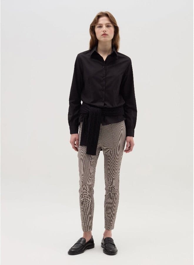 Leggings with Raised Stitching and Micro Houndstooth - Image 1