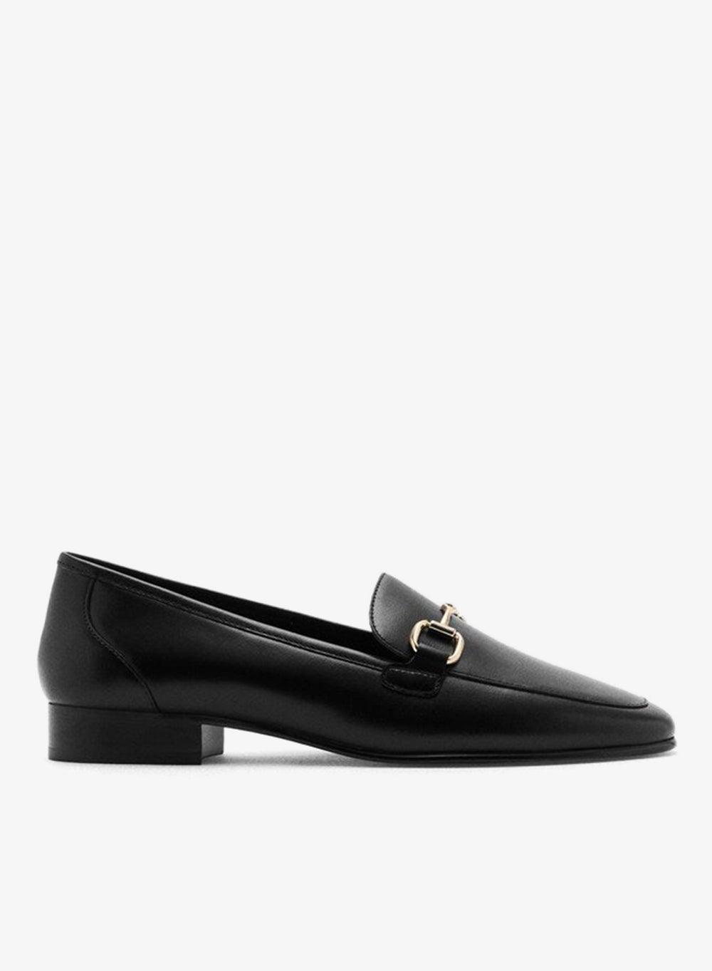 Buckle Leather Moccasins with Round Toe - Image 1