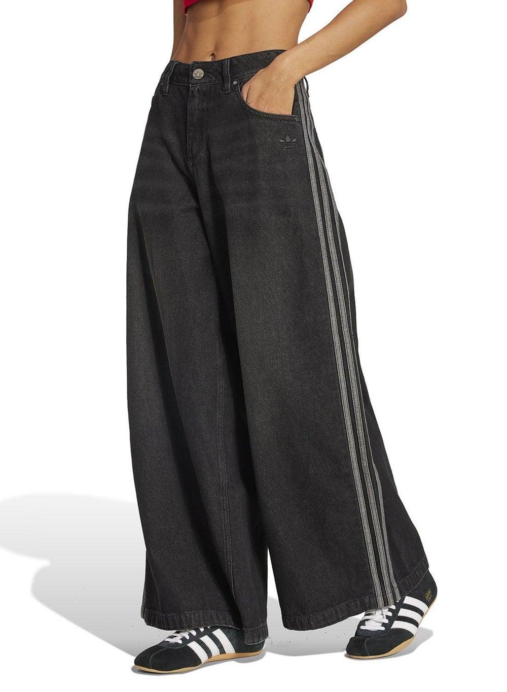 Adidas Adilenium Black Denim Wide Pants for Women - Image 1