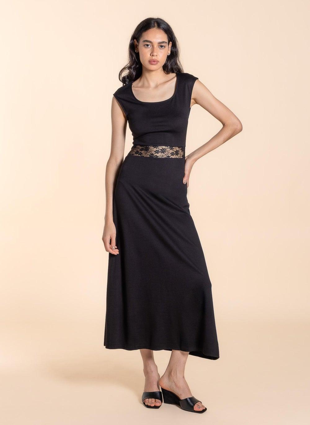 Lace Detail Midi Dress - Image 1