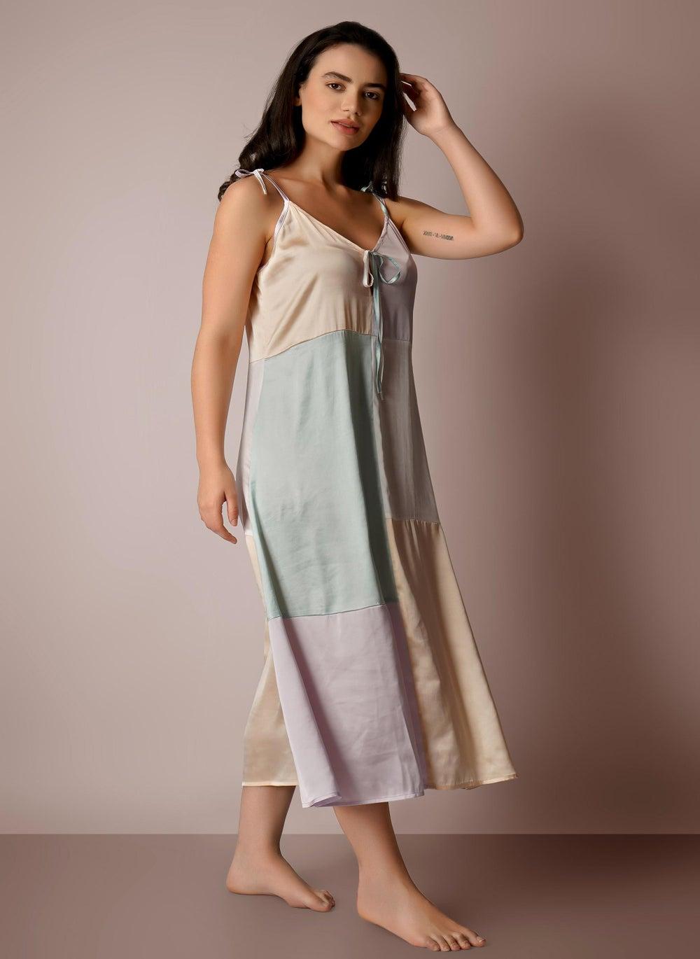 Dante Colourblock Handmade Night Dress - Image 1
