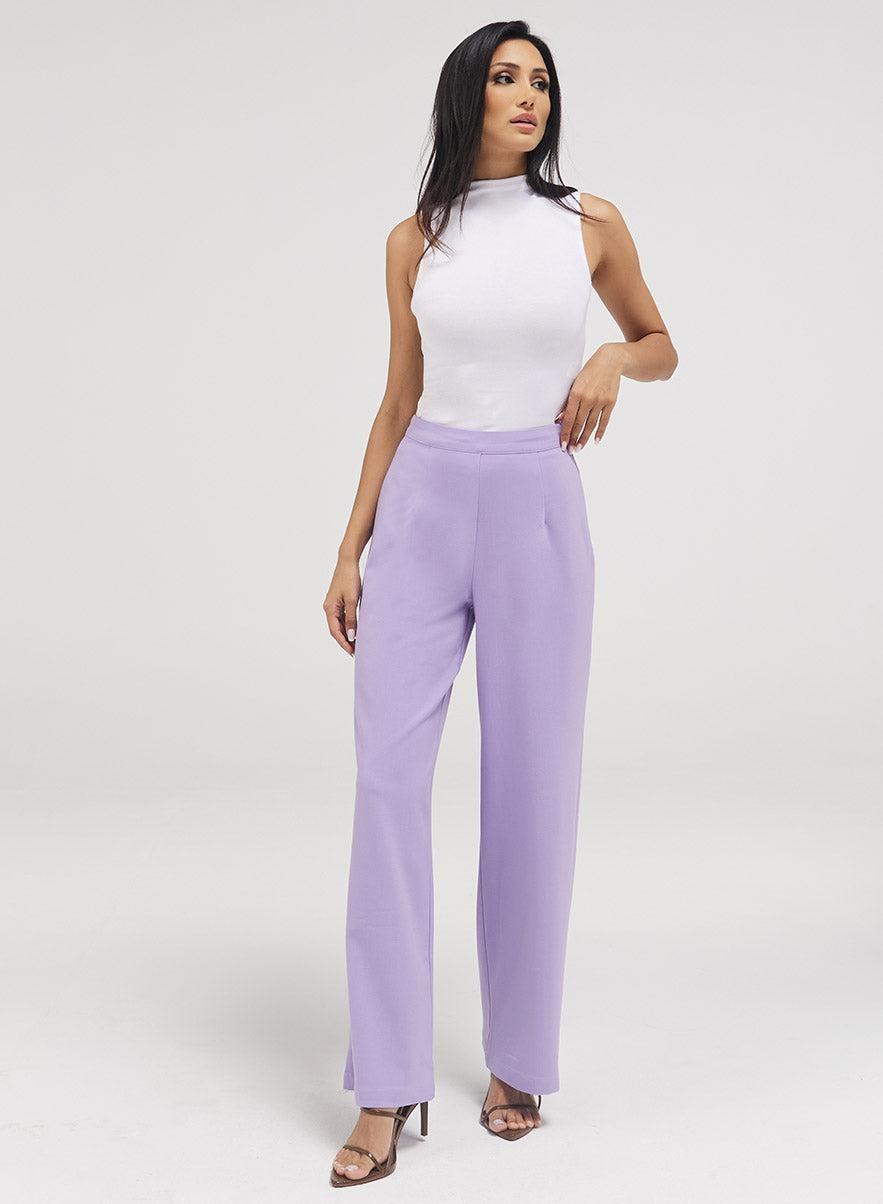 Lavender Flared Leg Formal Pant - Image 1