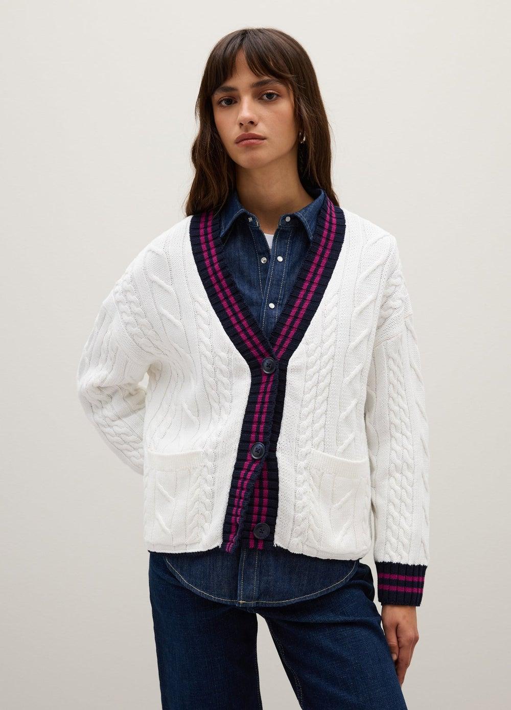 Multicolor Pure Cotton Cardigan with Regular Fit - Image 1