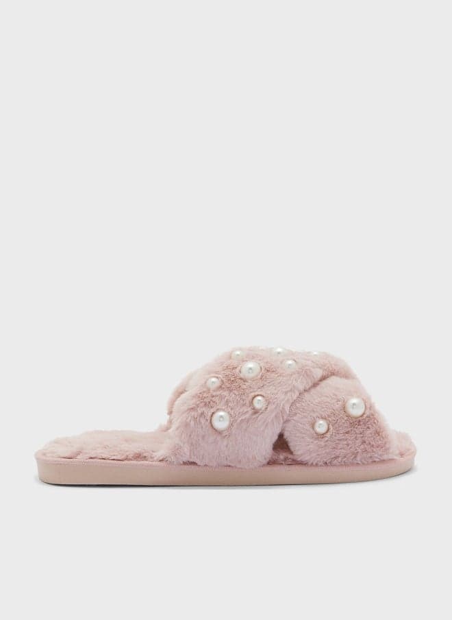 Pearl Cross Over Bedroom Slippers - Image 1