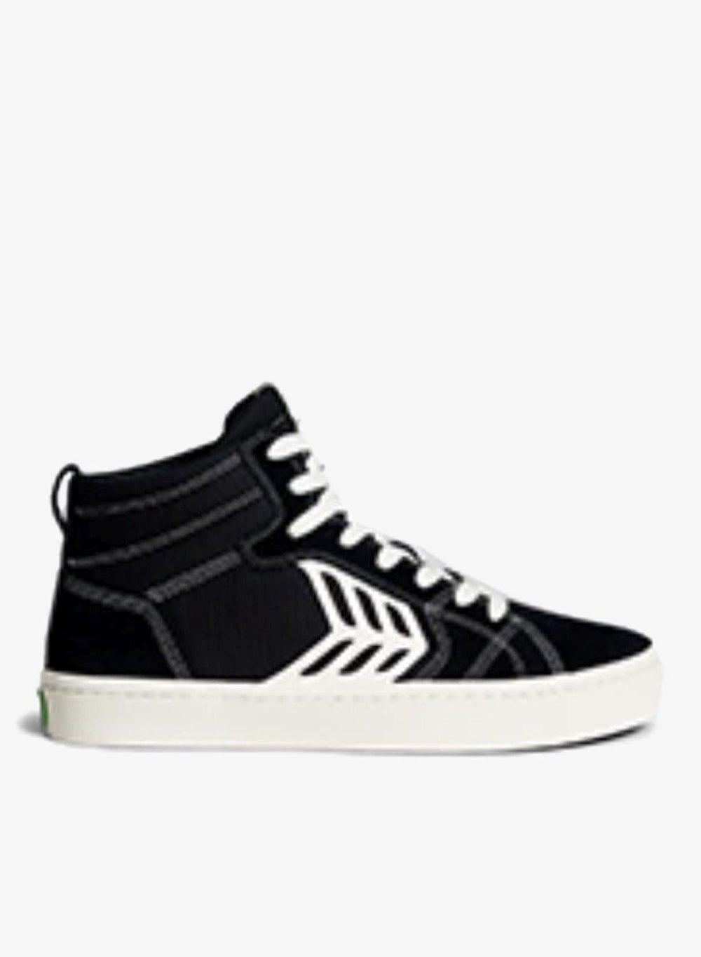 CATIBA PRO High Black Suede Canvas Ivory Logo Sneaker - Image 1