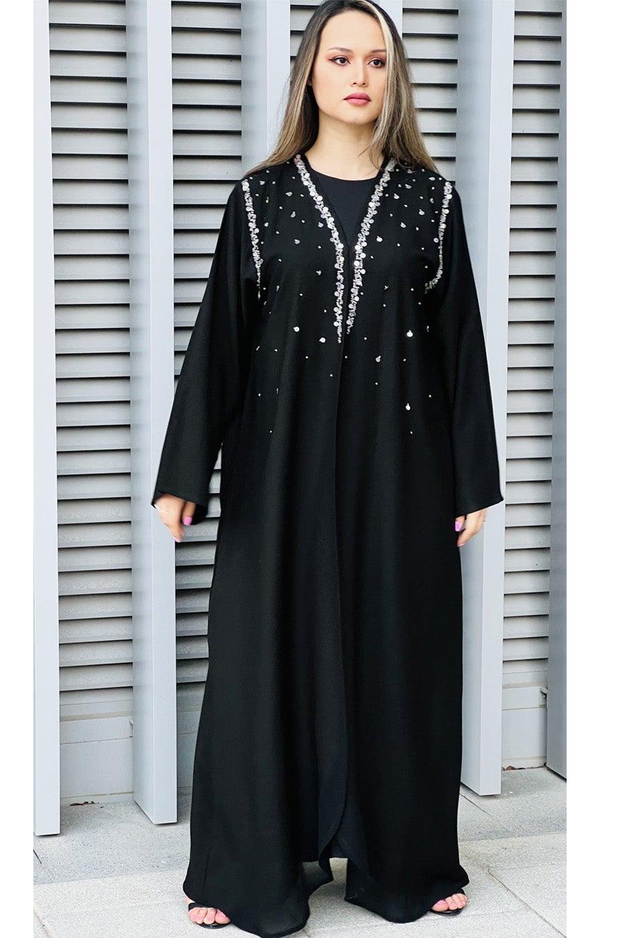 Crepe Embellished Abaya - Image 1