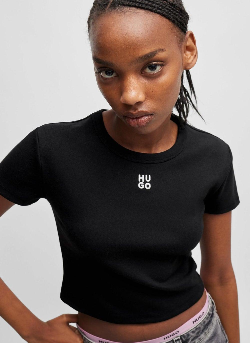 Cotton-Blend Slim-Fit Crop T-Shirt with Embroidered Logo - Image 1