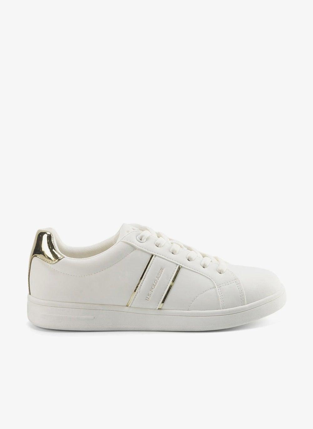 Women's White Low-Top Sneakers with Metallic Accents - Image 1