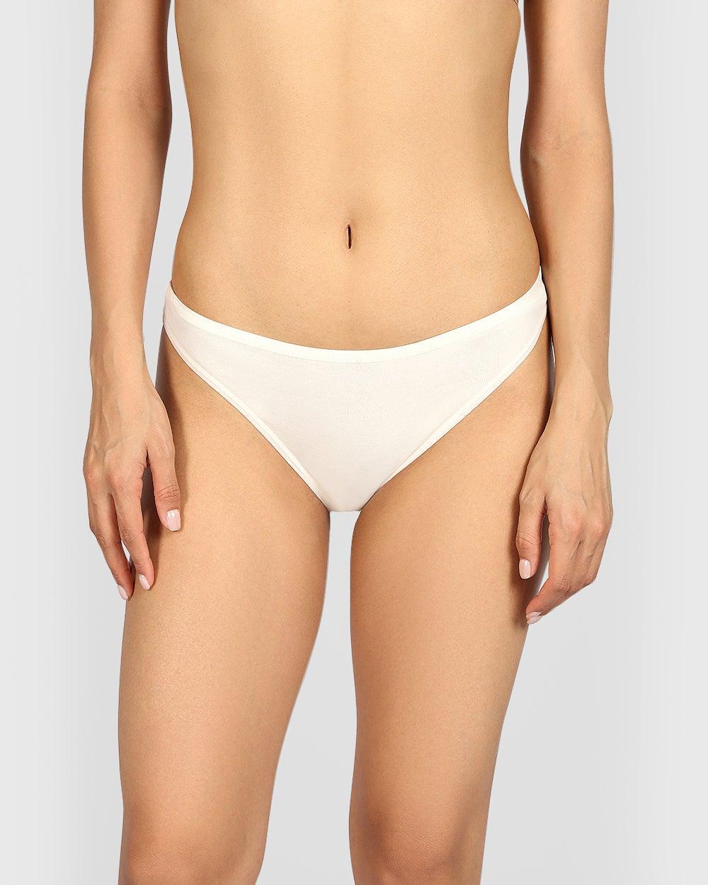 La Senza Remix Cotton Bikini in Pearled Ivory - Image 1