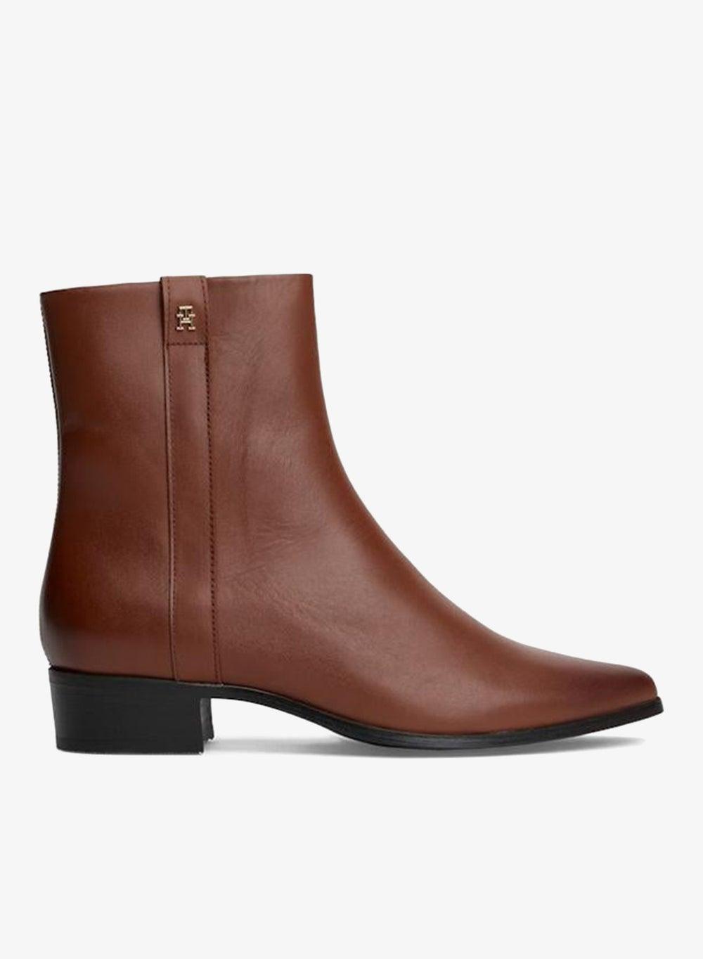 Leather Pointy Zip Ankle Bootie - Image 1