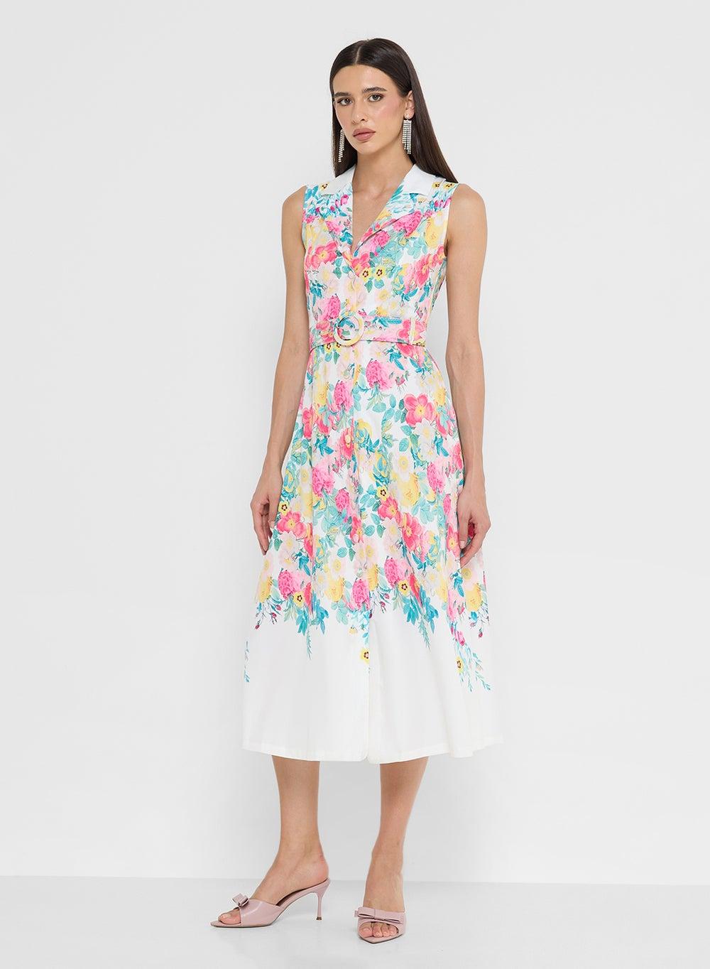 Floral Print Midi Dress - Image 1