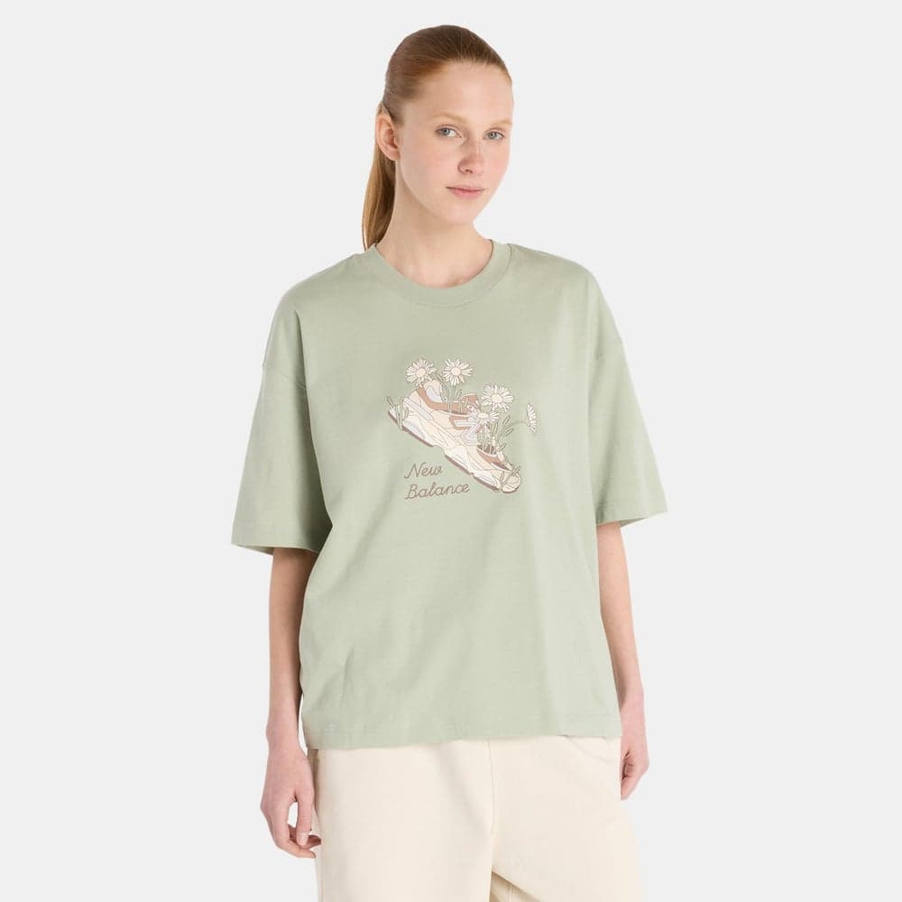 Women's Flower Shoe Graphic Cotton T-Shirt - Image 1