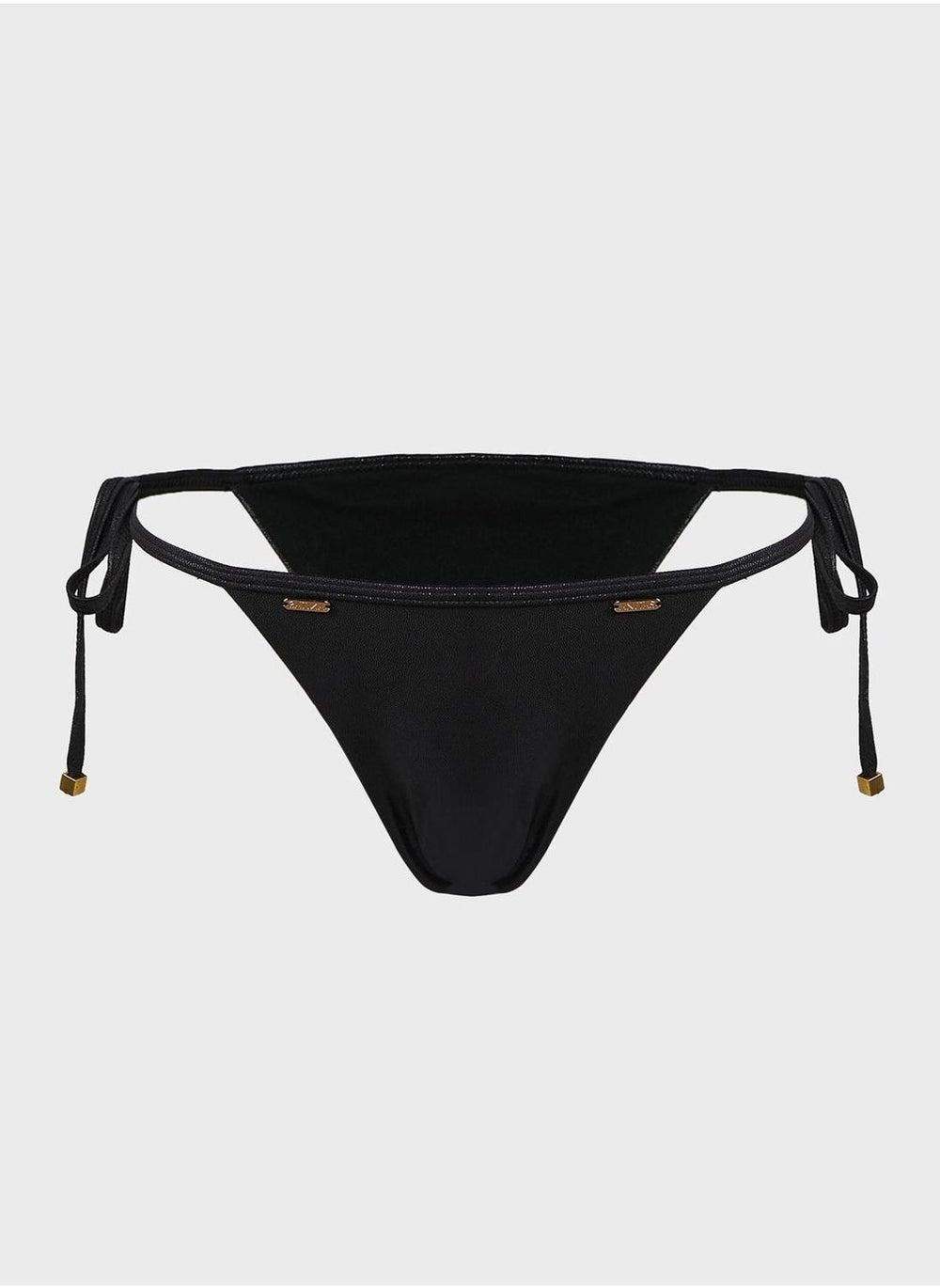 Minimal Bikini Bottom with Side Tie Detail - Image 1