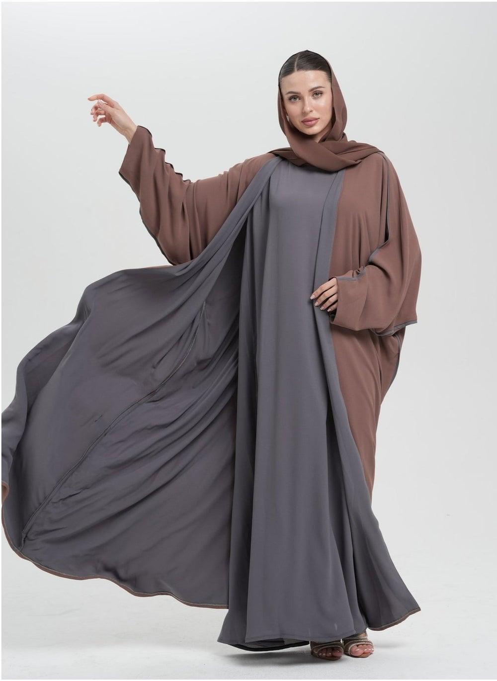 Two-Tone Chiffon Abaya - Image 1