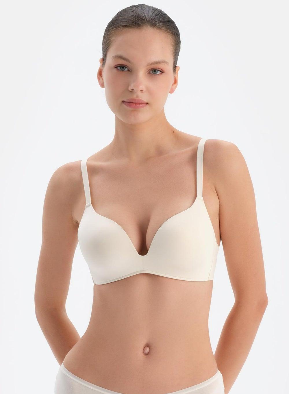 Soft Polyamide T-Shirt Bra in Ecru - Image 1