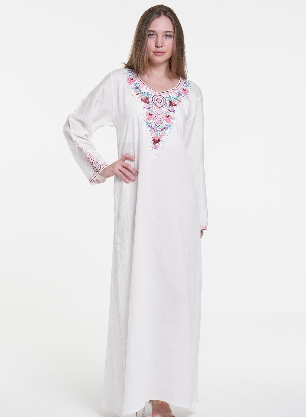 Mukhawar Jalabiya Linen Arabian Traditional Dress - Image 1
