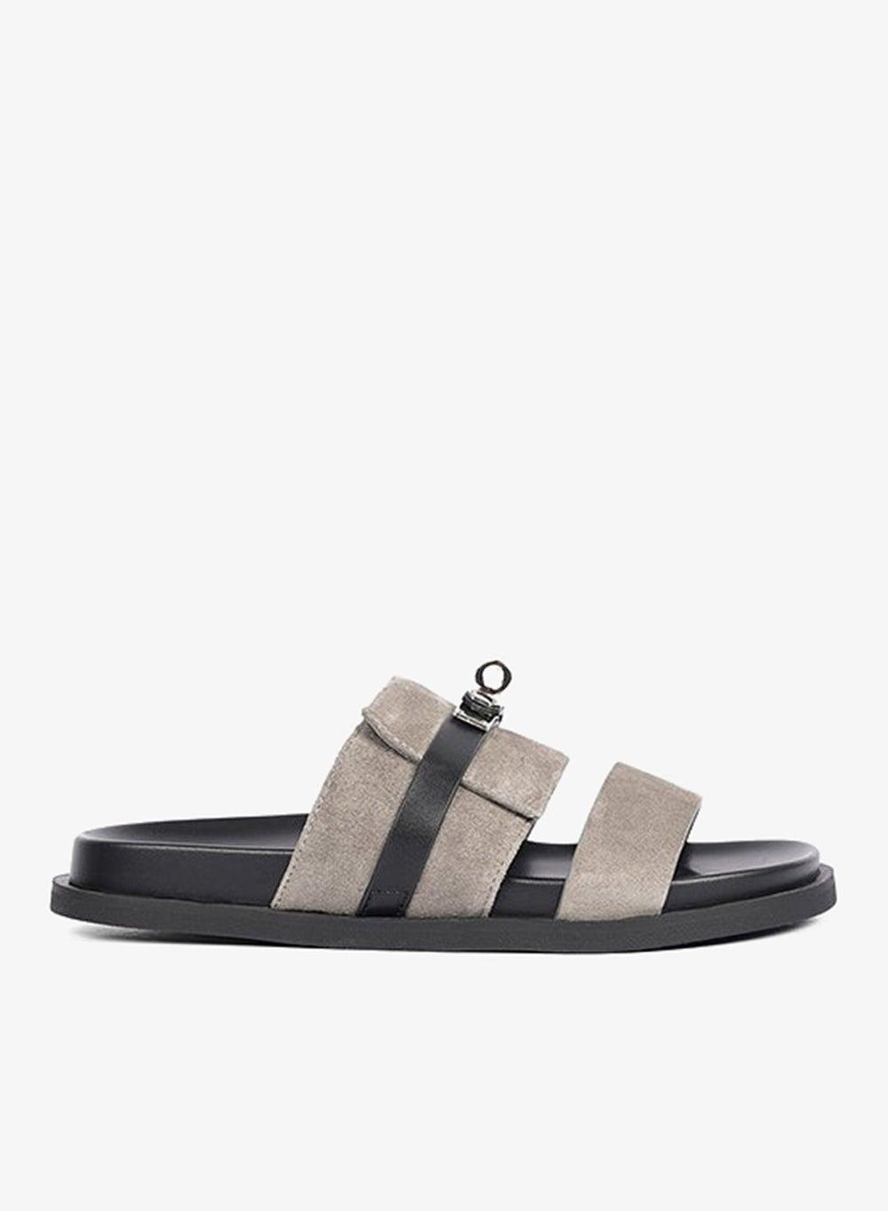 Ladies Slip-On Double Strap Flat Sandals - Image 1