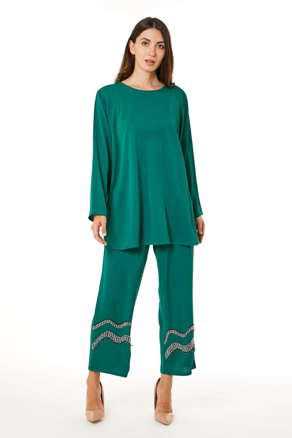 Crew Neck Top and Pant Set - Image 1